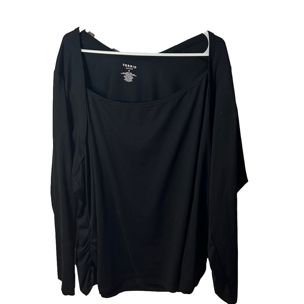 torrid active black long sleeve ruched top size 5X
